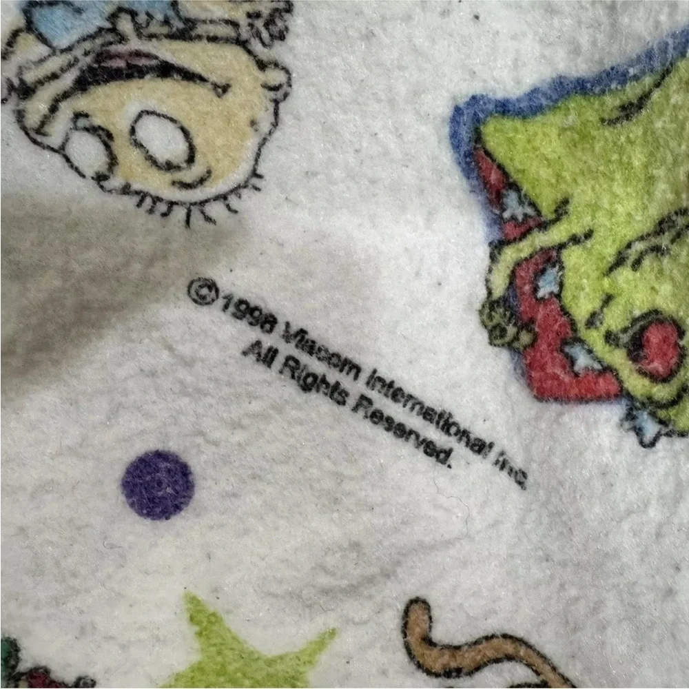 Vintage Nickelodeon Rugrats 71”x 90” Purple Trim Blanket (1998) - Picture 2 of 7